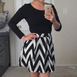 Beige & Black Circle Skirt